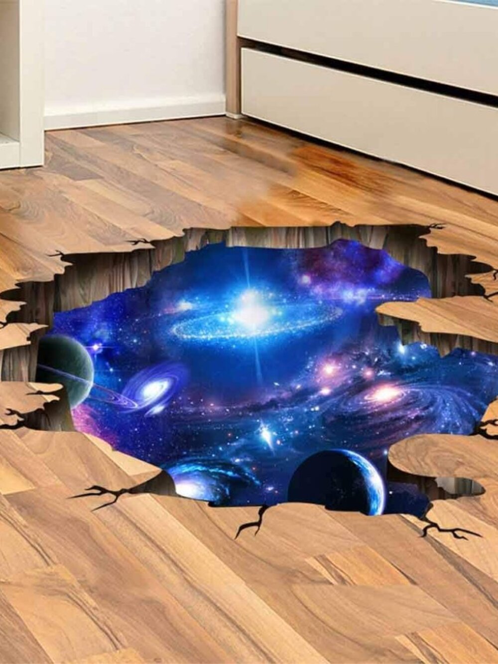 Blue Purple Galaxy Wall Decals, Removable Sticker,The Art Magic 3D Milky Way Dre